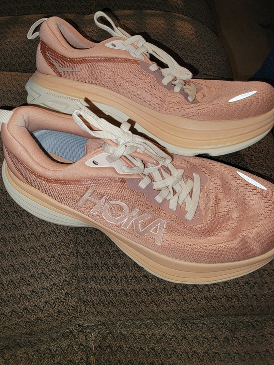 Hoka Shoes - Hoka BONDI 8 Women's Peach/Pink Running Sneakers